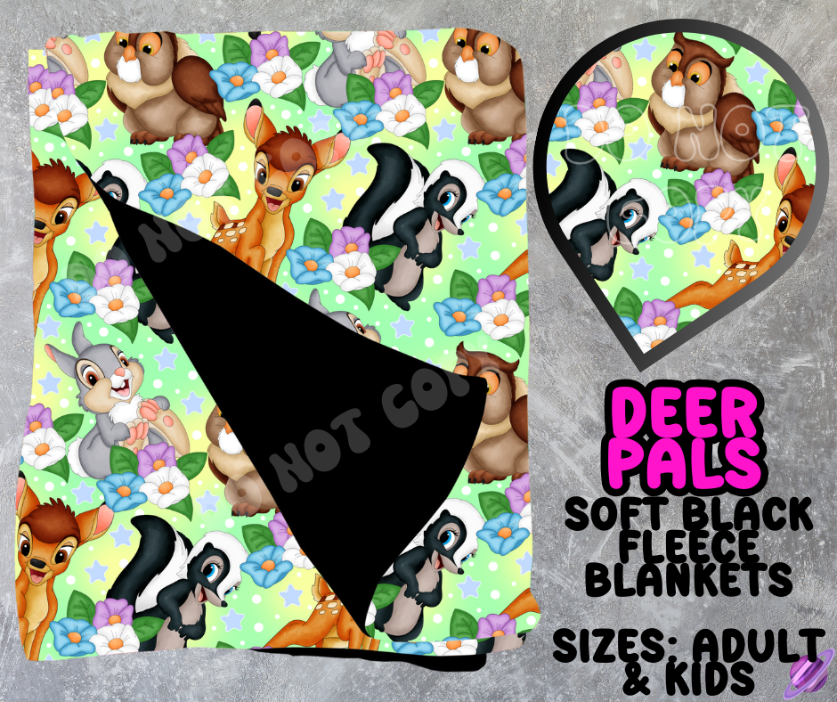 DEER PALS- SOFT BLACK THROW BLANKET - Like A Duchess