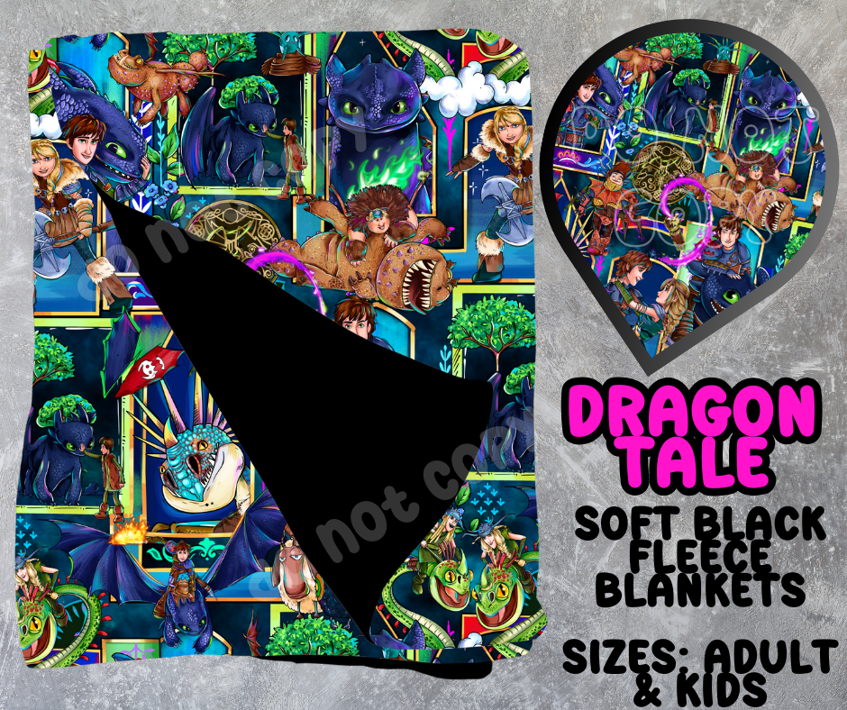 DRAGON TALE- SOFT BLACK THROW BLANKET - Like A Duchess
