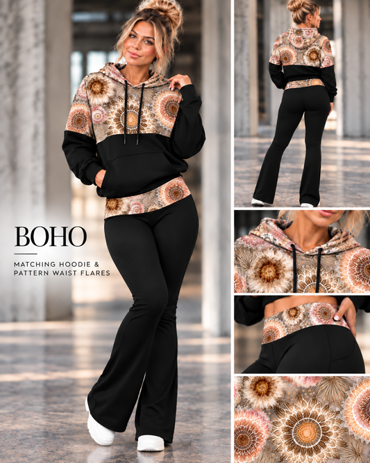 BOHO-PATTERN BLOCK HOODIE-PREORDER CLOSING 10/11