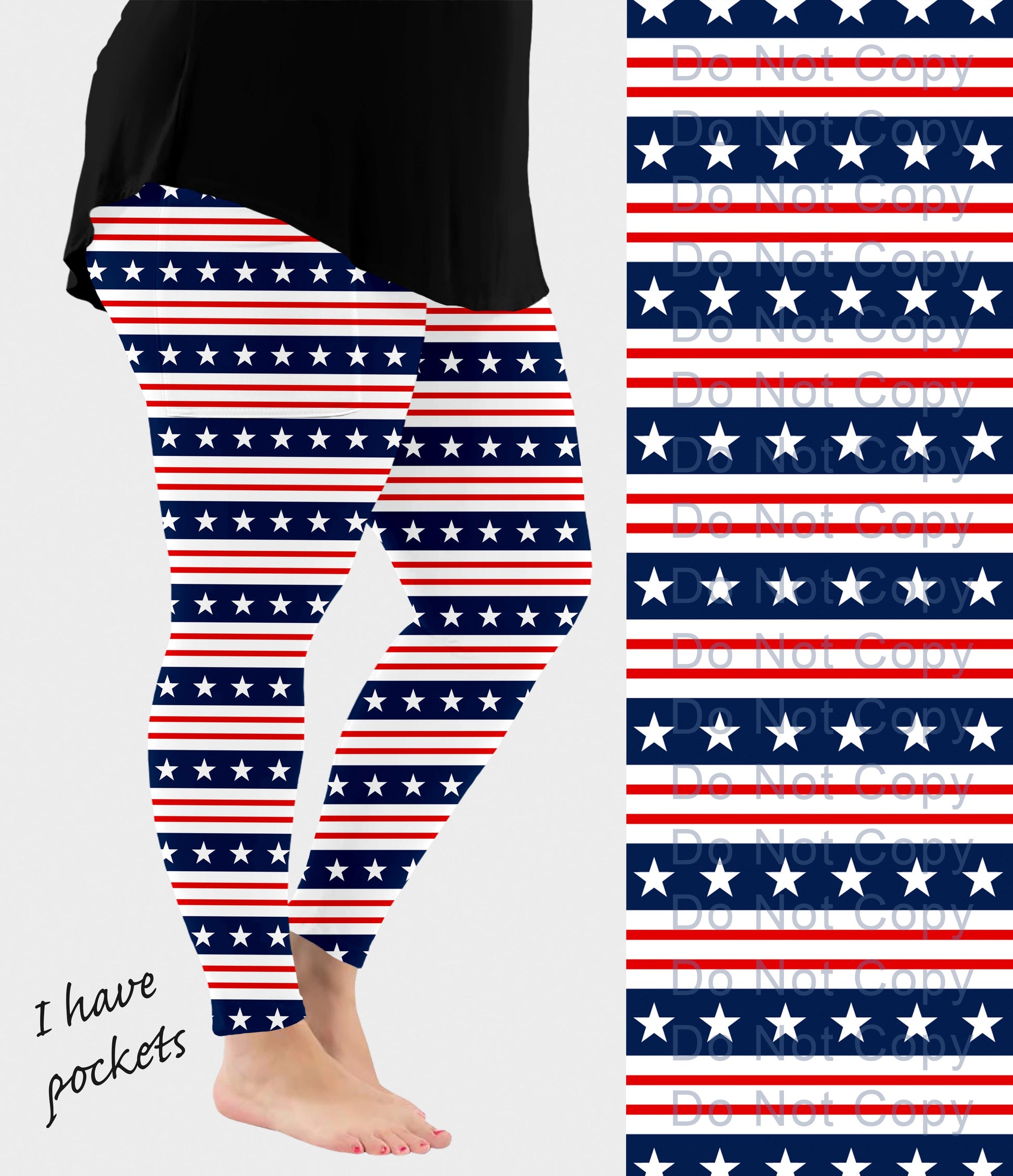 RTS - Flag Stripes Leggings w/ Pockets - Like A Duchess