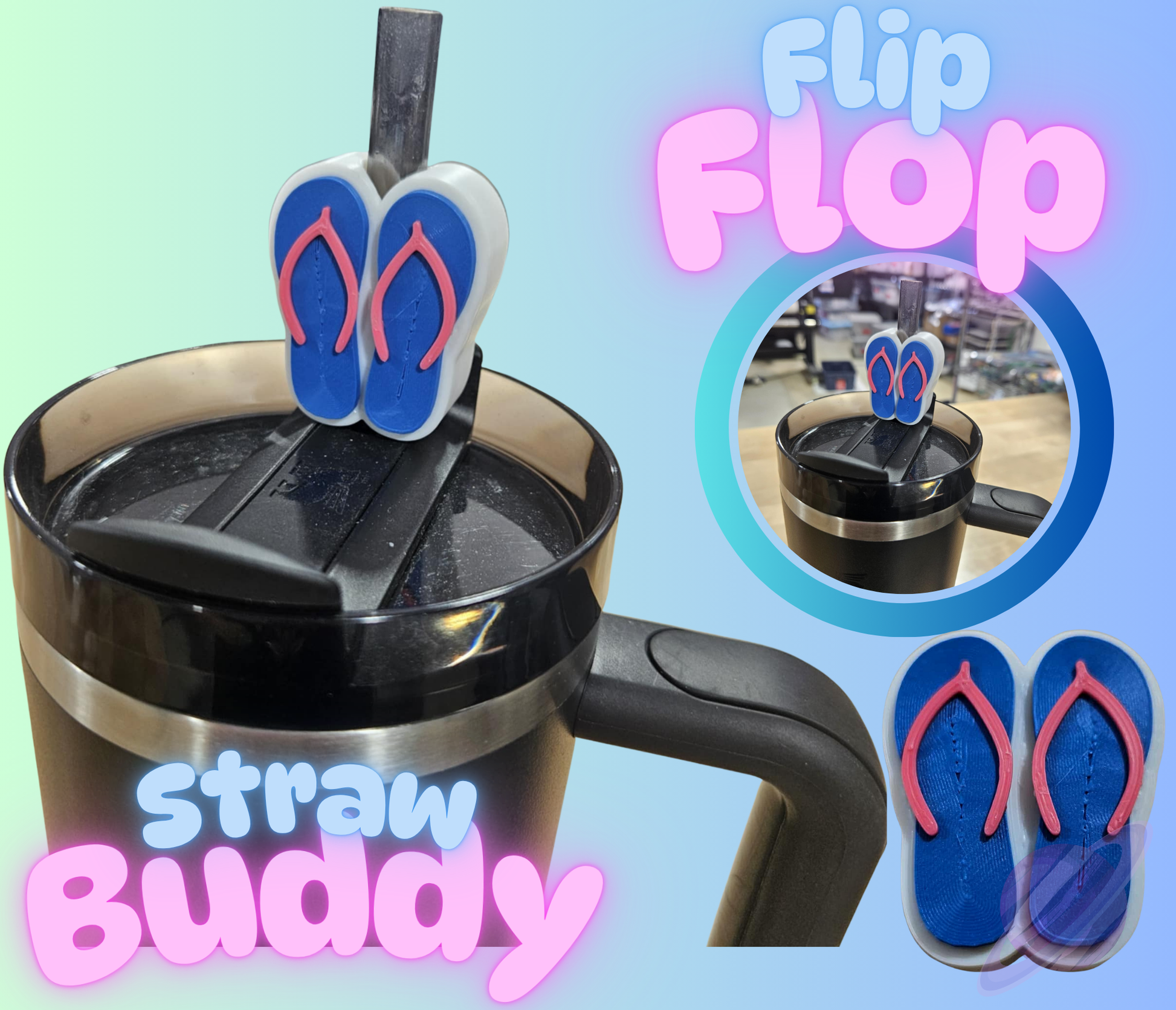FLIP FLOPS-3D PRINTED STRAW BUDDY - Like A Duchess