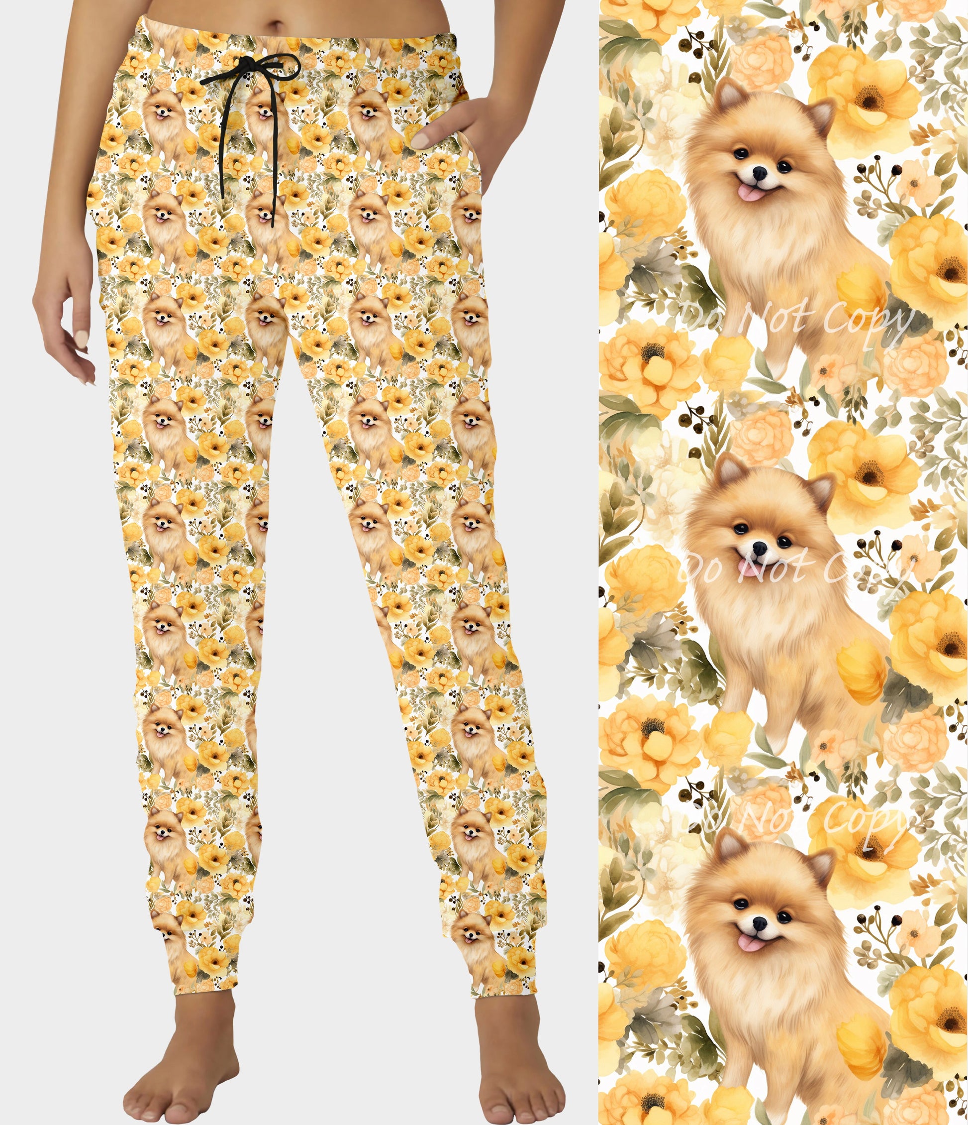 RTS - Floral Pomeranian Joggers - Like A Duchess