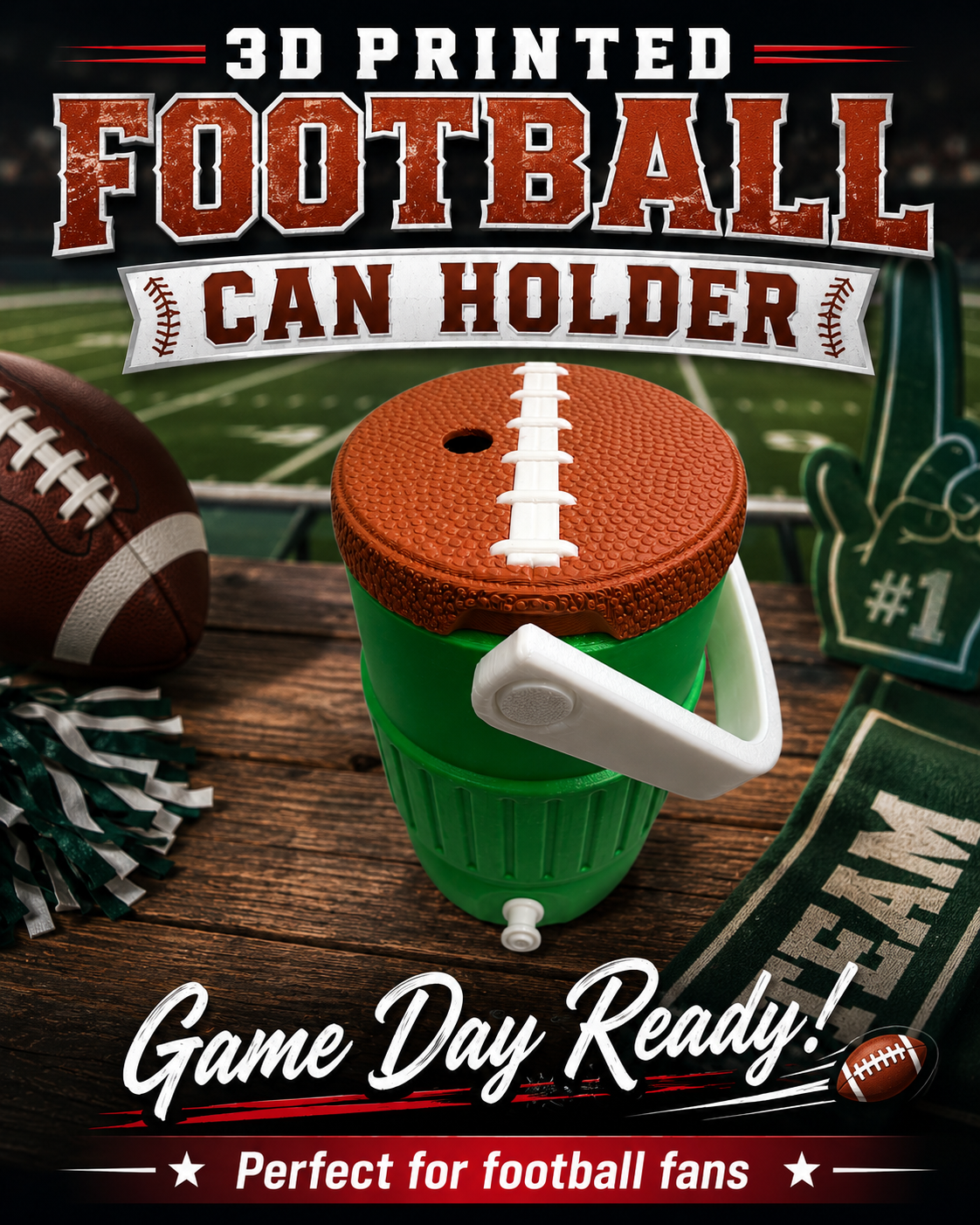 SPORTS THEMED-3D PRINTED CUSTOM 12 OUNCE CAN HOLDERS - Like A Duchess
