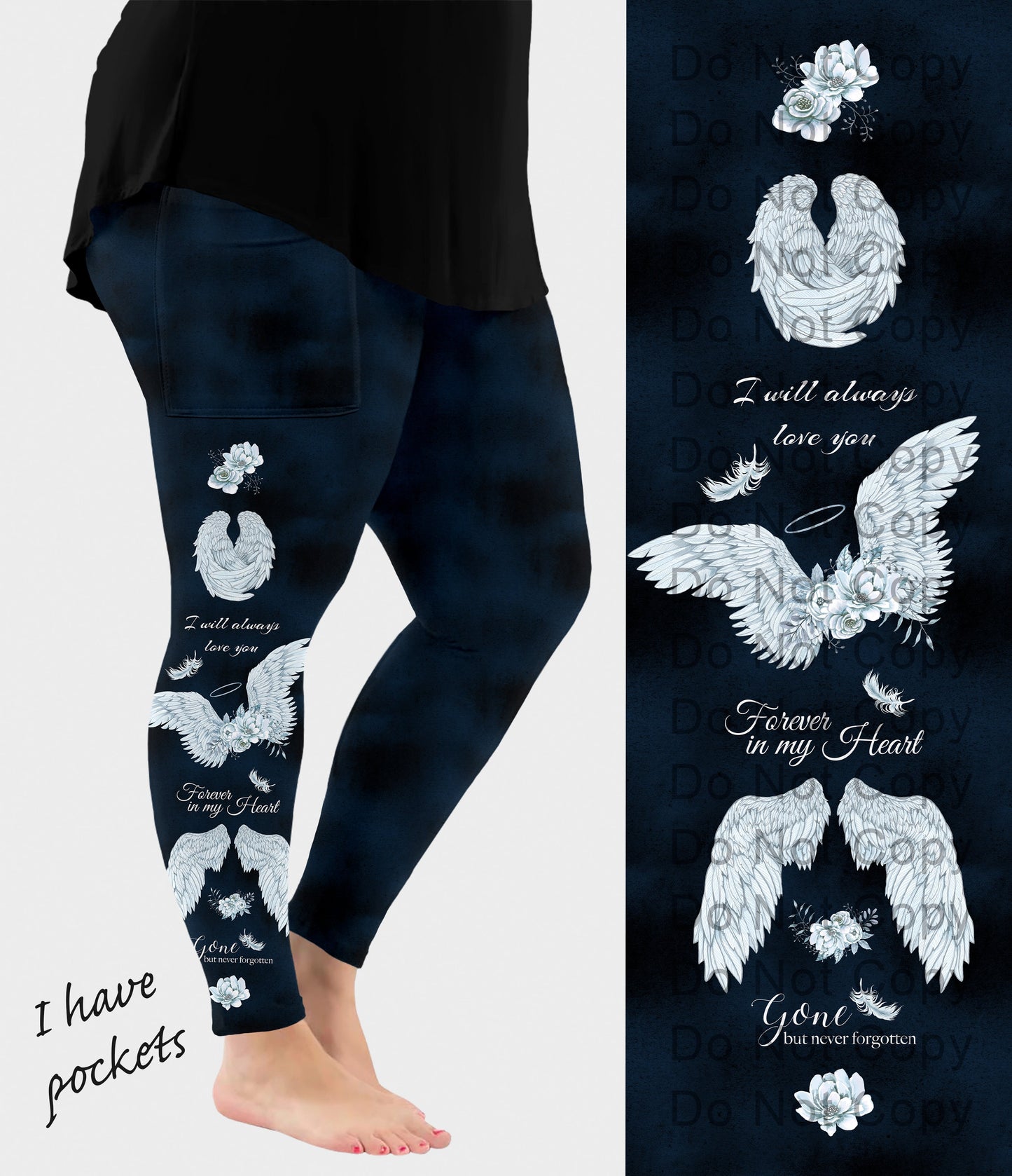 RTS - Forever in My Heart Side Design Leggings w/ Pockets - Like A Duchess