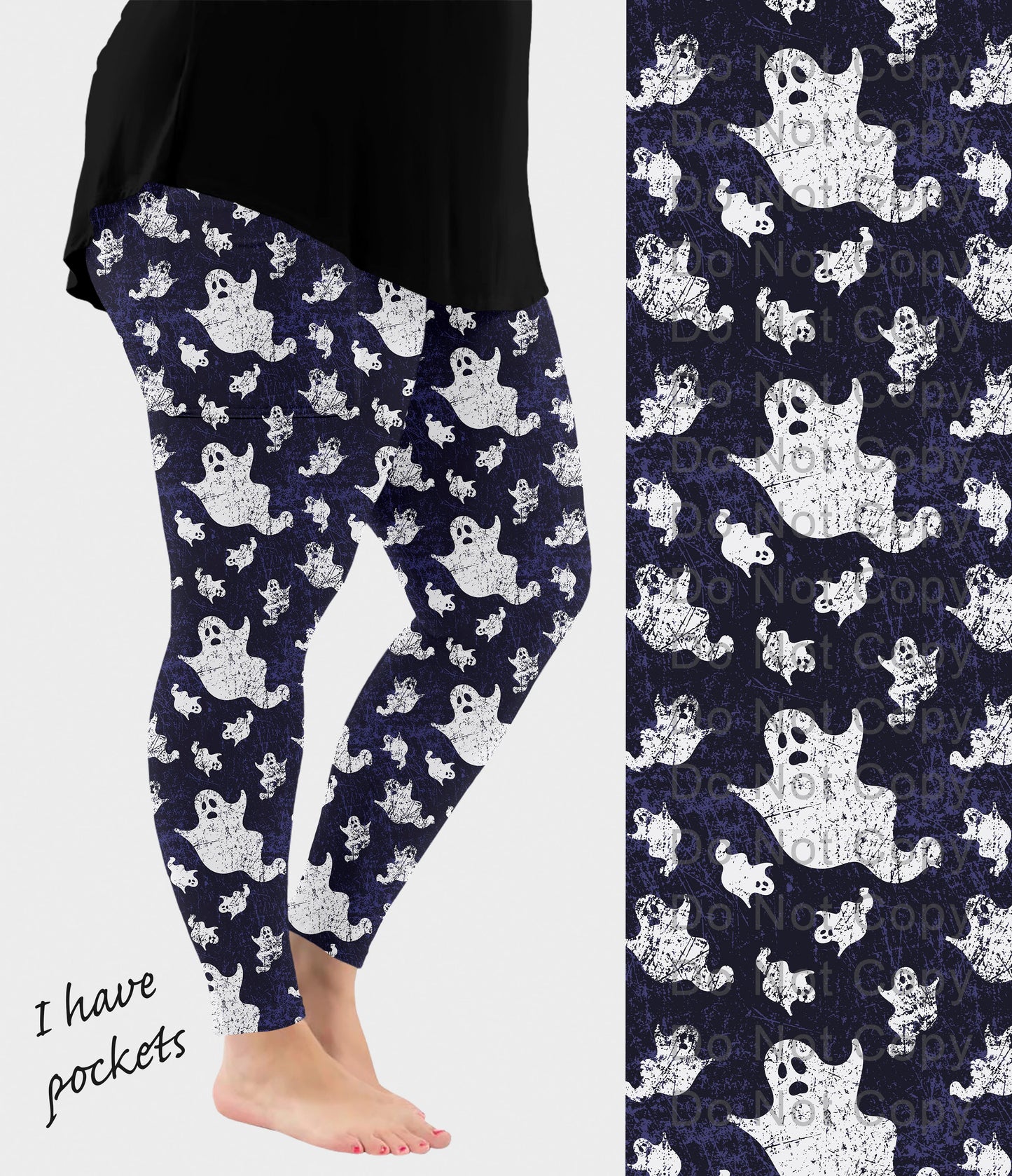 RTS - Ghostly Grunge Leggings w/ Pockets - Like A Duchess
