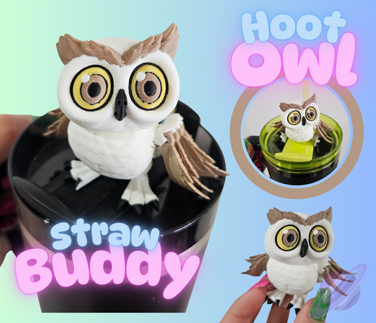 HOOT OWL-3D PRINTED STRAW BUDDY - Like A Duchess