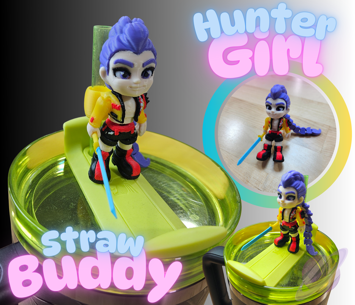 HUNTER GIRL-3D PRINTED STRAW BUDDY - Like A Duchess