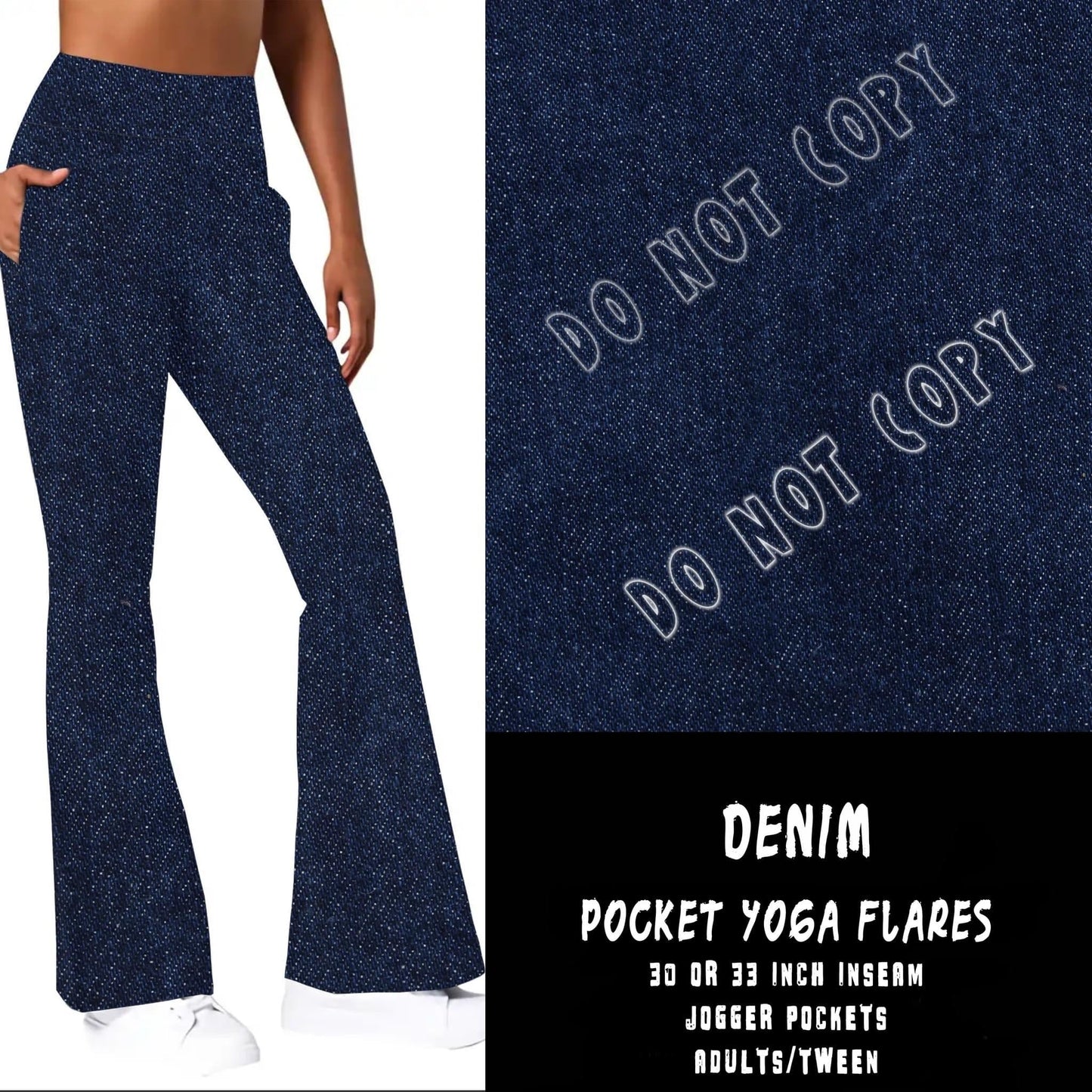 POCKET YOGA FLARES - DENIM - Like A Duchess