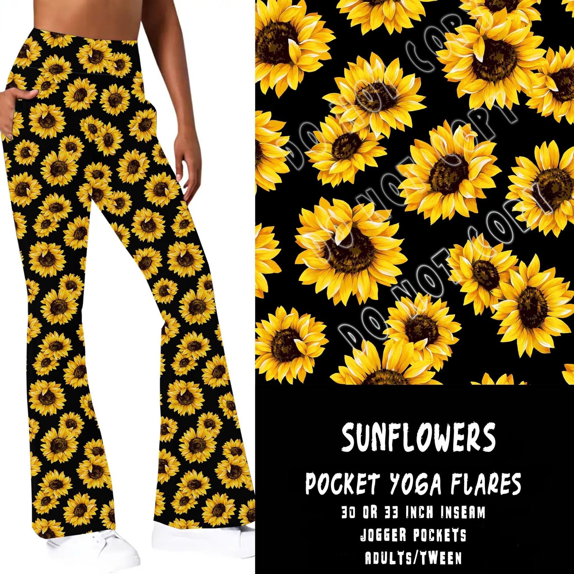 POCKET YOGA FLARES - SUNFLOWERS - Like A Duchess
