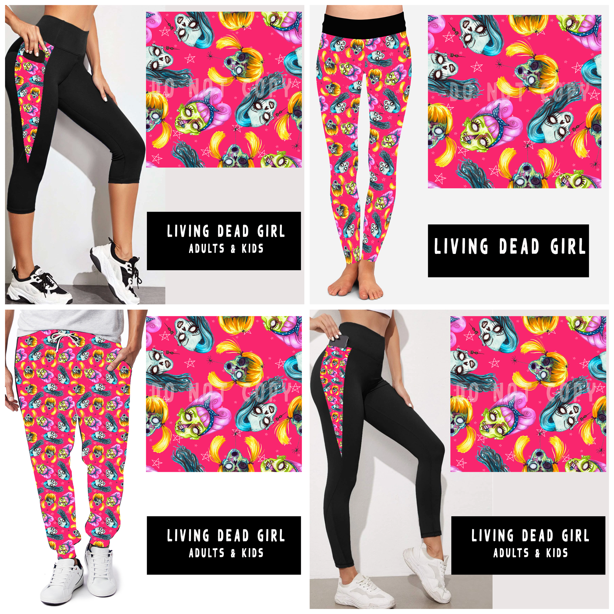 OUTFIT RUN 5-LIVING DEAD GIRL PANEL POCKET LEGGINGS/CAPRI/JOGGERS