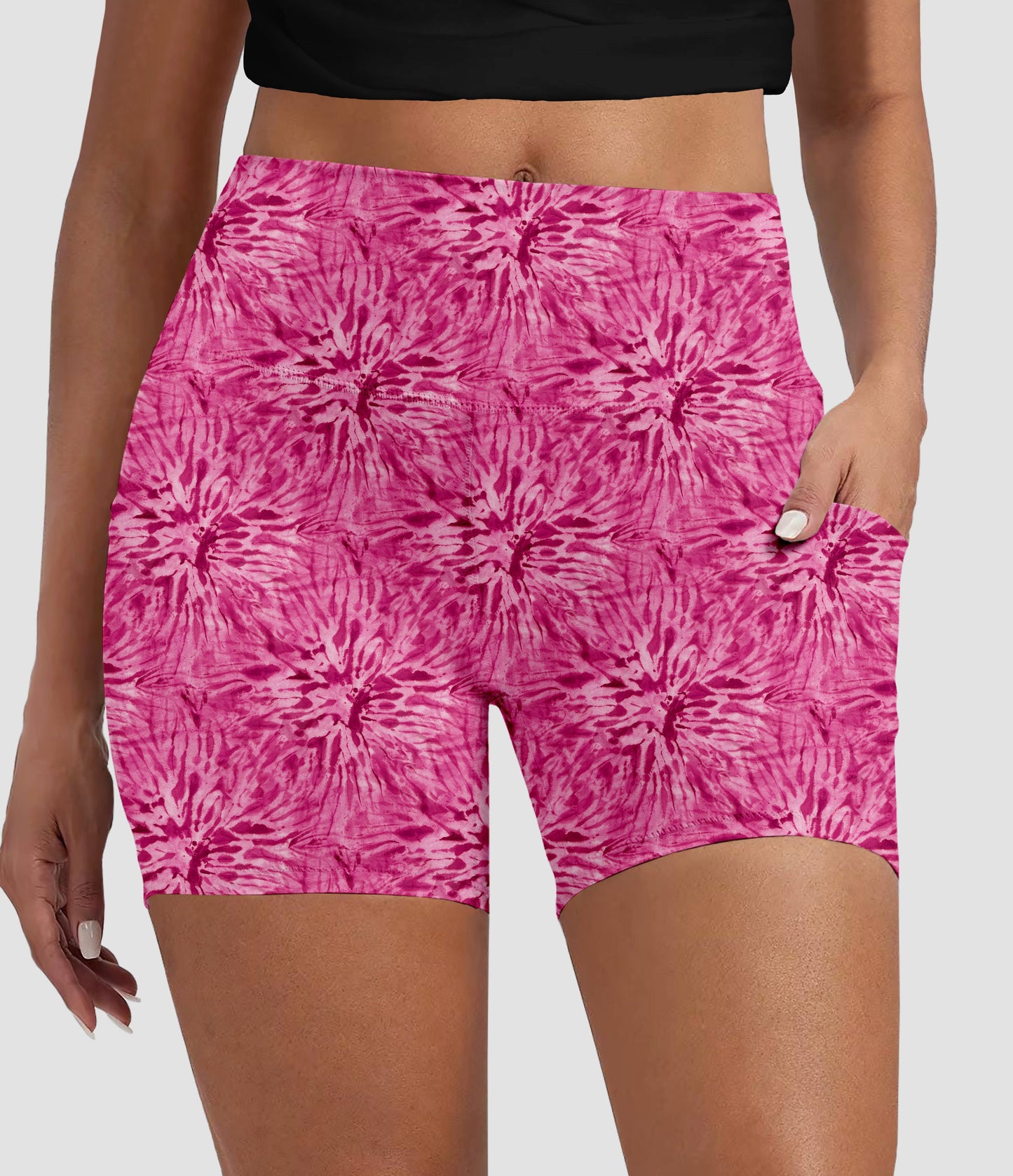 RTS - Magenta Tie Dye Biker Shorts with Pockets - Like A Duchess
