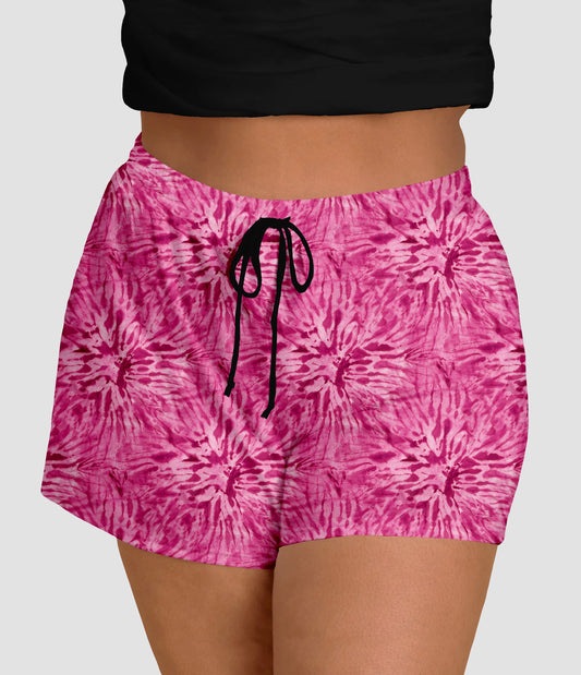 RTS - Magenta Tie Dye Jogger Shorts with Pockets - Like A Duchess