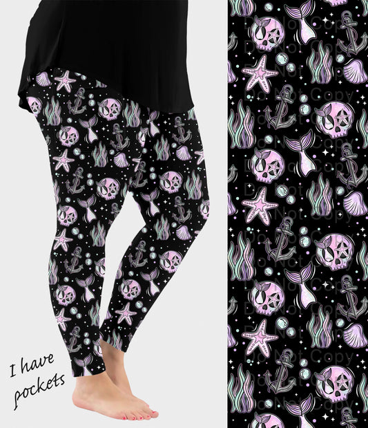 RTS - Mermaid Skele Leggings w/ Pockets - Like A Duchess