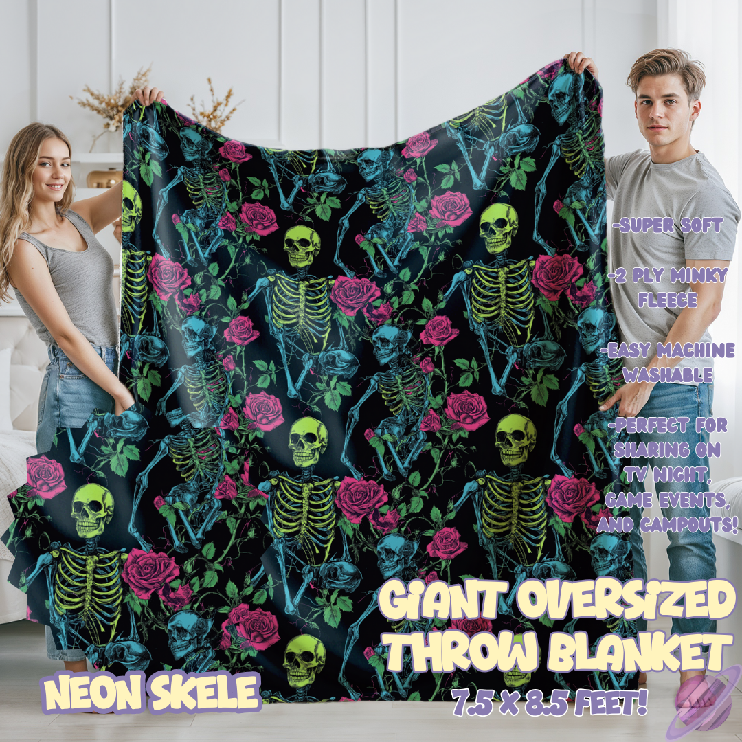 NEON SKELE- OVERSIZED THROW BLANKET - Like A Duchess
