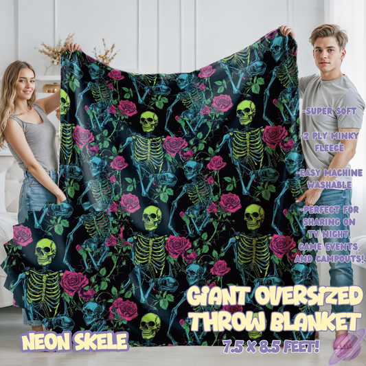 NEON SKELE- OVERSIZED THROW BLANKET - Like A Duchess