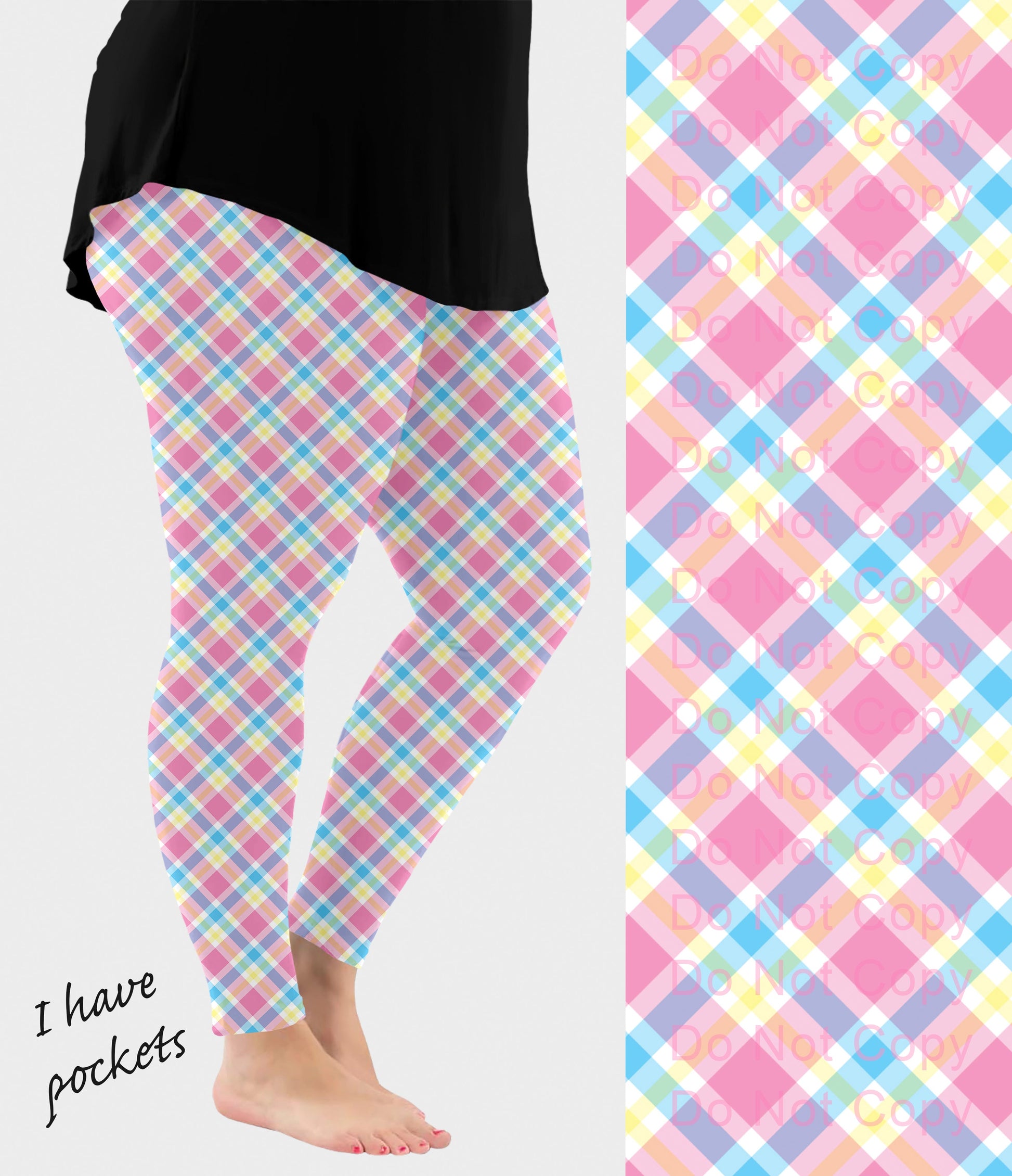 RTS - Pastel Plaid Leggings w/ Pockets - Like A Duchess