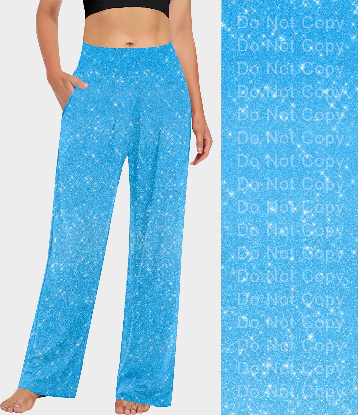 RTS - Pretty Blue Sparkle Lounge Pants - Like A Duchess