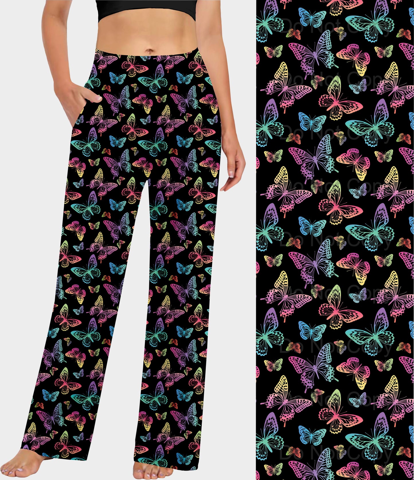 RTS - Rainbow Butterflies Lounge Pants - Like A Duchess