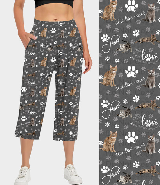 RTS - Rescue Cats Capri Lounge Pants - Like A Duchess