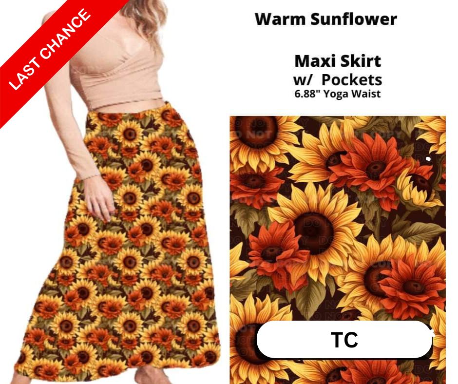 Warm Sunflower Maxi Skirt