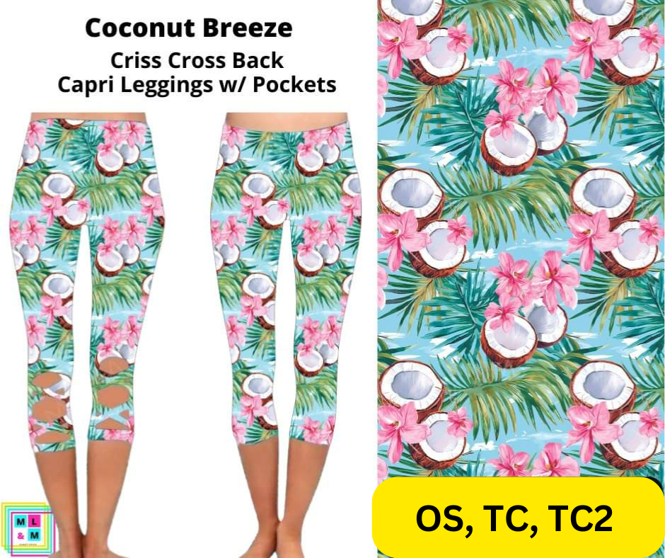 Coconut Breeze Criss Cross Capri w/ Pockets