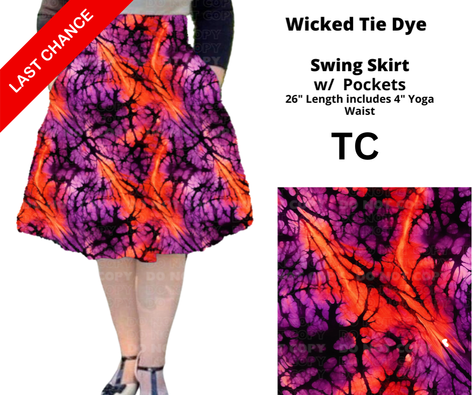 Wicked Tie Dye Swing Skirt