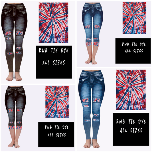 LEGGING JEAN RUN-RWB TIE DYE (ACTIVE BACK POCKETS) - Like A Duchess