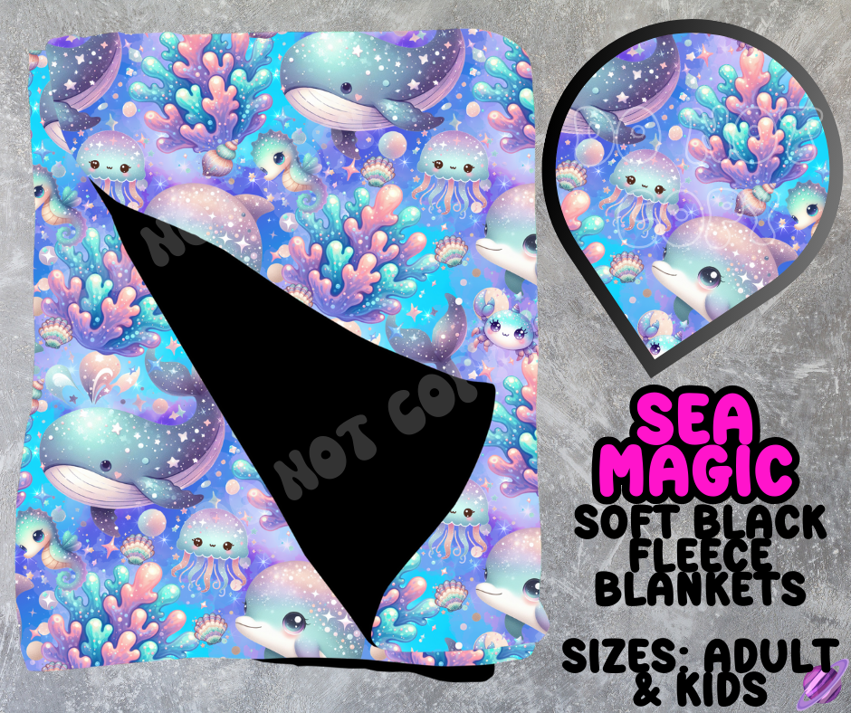 SEA MAGIC- SOFT BLACK THROW BLANKET - Like A Duchess
