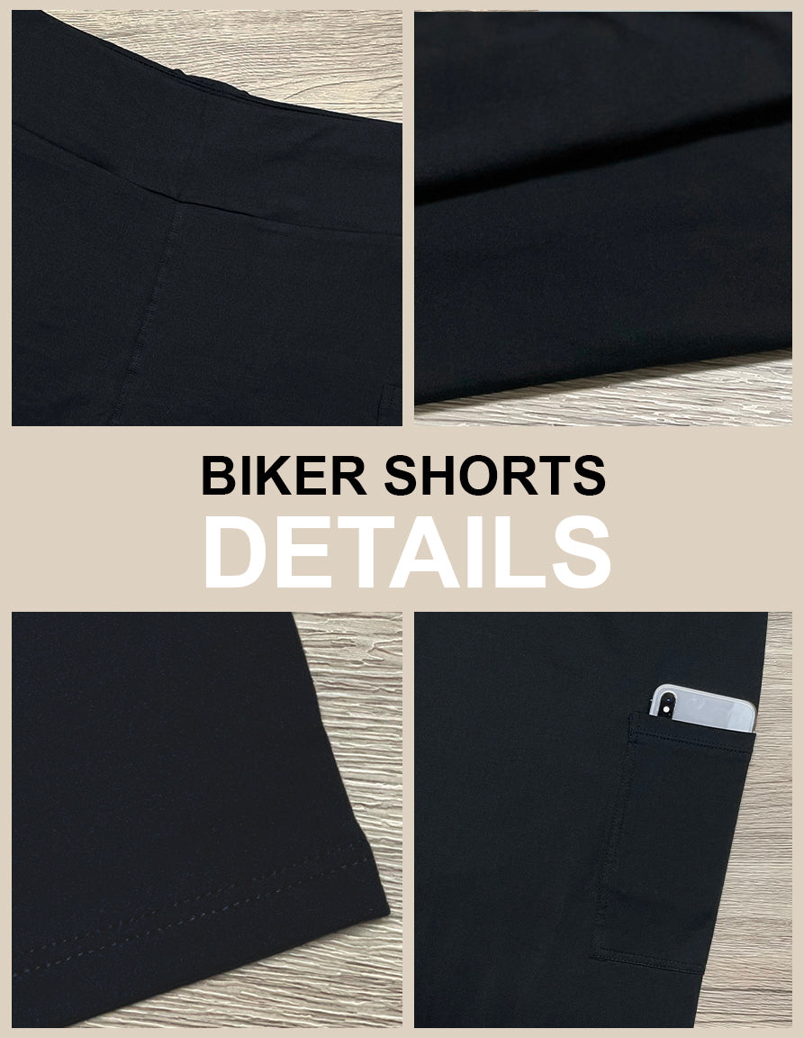 RTS - Palm Skulls Biker Shorts with Pockets