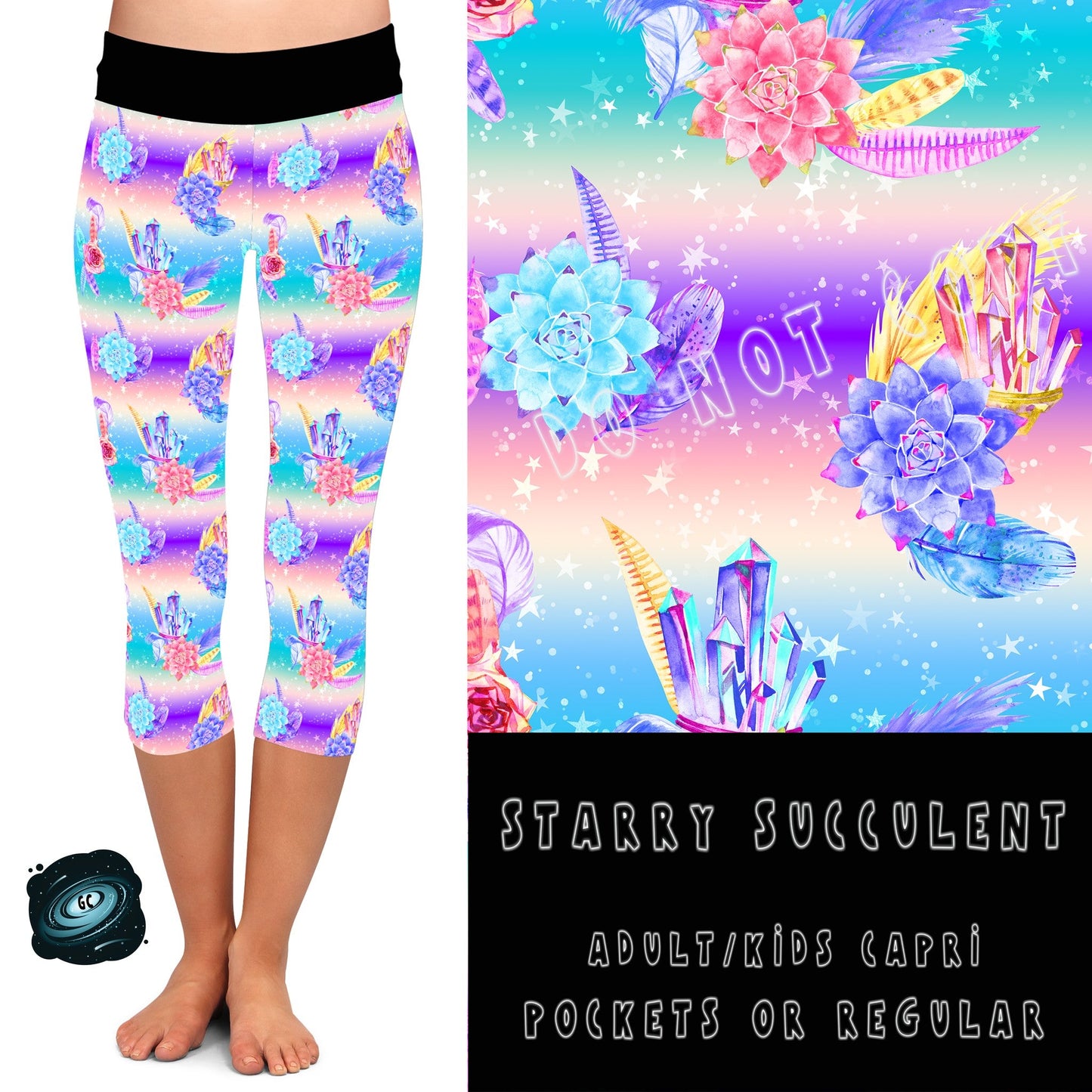BATCH 65- STARRY SUCCULENT LEGGINGS/CAPRI/JOGGERS - Like A Duchess