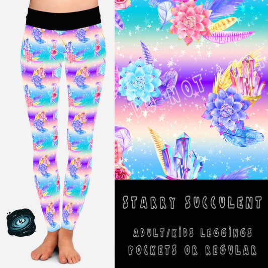 BATCH 65- STARRY SUCCULENT LEGGINGS/CAPRI/JOGGERS - Like A Duchess