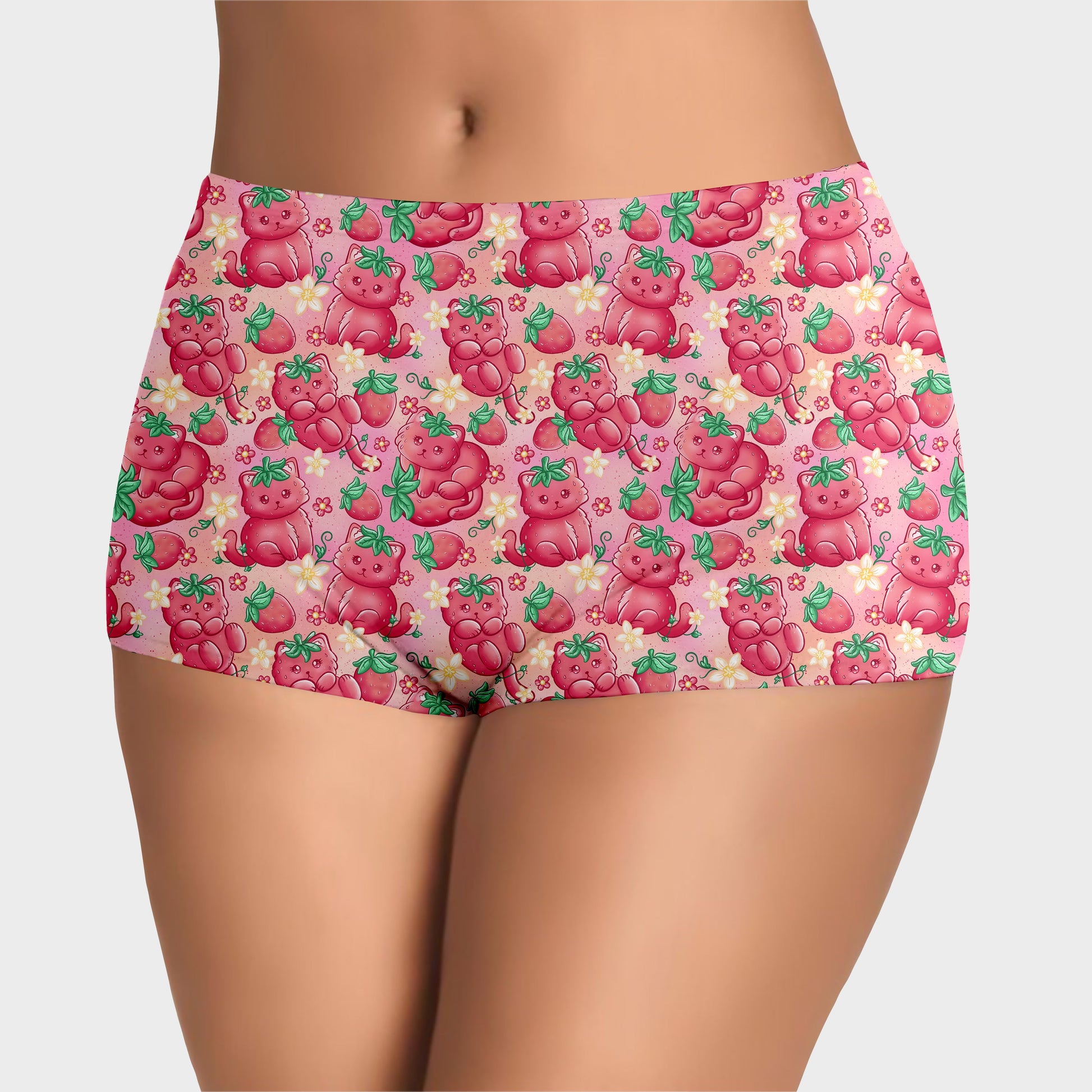 RTS - Strawberry Kitty Boyshorts - Like A Duchess