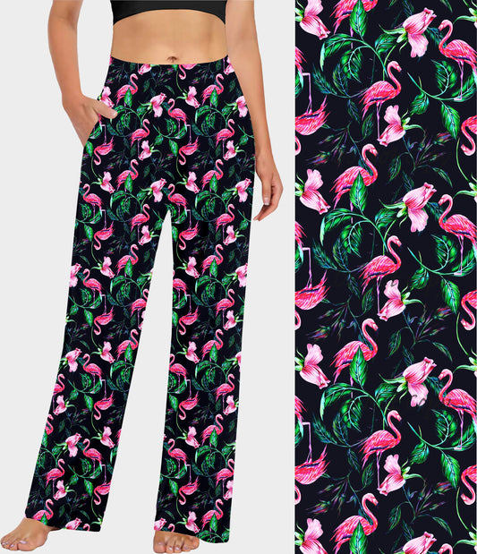 RTS - Vibrant Flamingo Lounge Pants - Like A Duchess