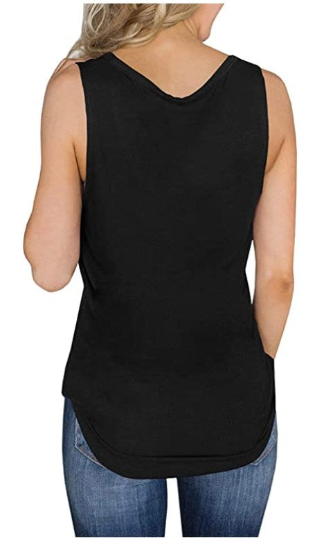 PPO 5 RUN-SOLID NAVY-V-NECK TANK - Like A Duchess